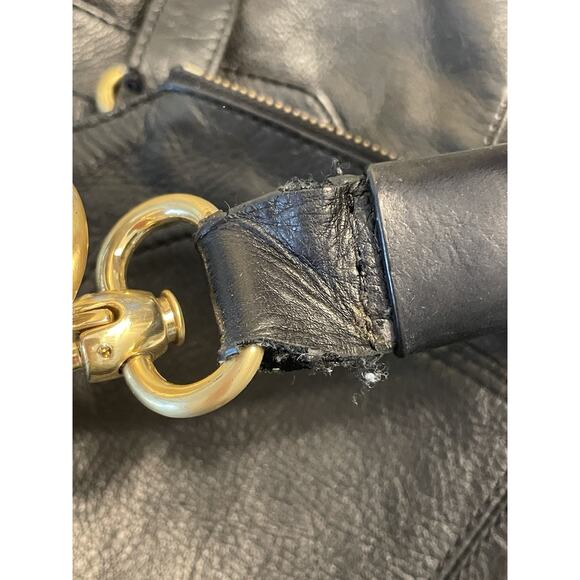 The Sak Black Leather Shoulder Bag‎ Hobo Boho Handbag - Picture 9 of 9